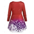 thumbnail image 2 of Camiseta Talla Extra Estampado Copo de Nieve Acanalado Rosegal  Mangas largas de talla grande, 2 of 5