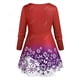 thumbnail image 2 of Camiseta Talla Extra Estampado Copo de Nieve Acanalado Rosegal  Mangas largas de talla grande, 2 of 5