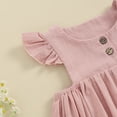 thumbnail image 5 of Bagilaanoe Toddler Baby Girl Summer Dress Flying Sleeve A-line Dresses 6M 12M 18M 24M 3T 4T Kids Casual Swing Sundress, 5 of 7