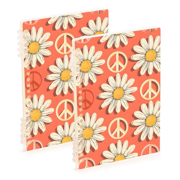 Flowers Of Daisy Ring Binder Notebook Journey Note Diary College Ruled Spiral Notebook Study Loose Leaf Paper A5 60 Pages