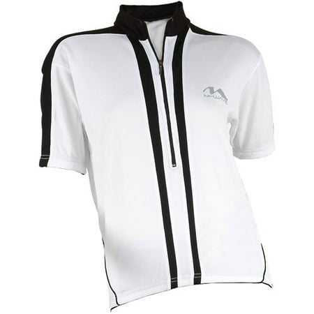 M-Wave Women's Bicycle Jersey, White/Black, Small/Medium