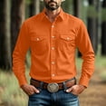 thumbnail image 3 of akafmk Mens Western Shirts Long Sleeve Button Down Shirt Stretch Solid Color Dress Business Casual Work Shirts, Size S, 3 of 8