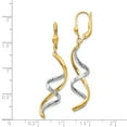 thumbnail image 3 of Primal Gold 14 Karat Two-tone Spiral Leverback Earrings, 3 of 5