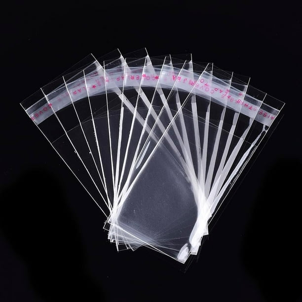 1000 bolsas rectangulares de OPP transparentes para regalos, ideales para envasar lápices labiales, dulces, artículos para bodas y fiestas. Bolsas autosellantes.