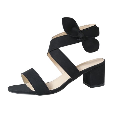 

Women s Casual Sexy Banquet Open Toe Bow High Heel Block Heel Sandals