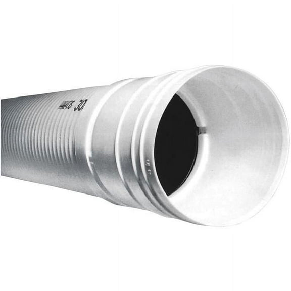 Advanced Drainage System  4 in. x 10 ft. Corrugated Solid Sewage & Drainage Pipe - White