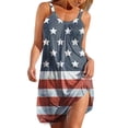 thumbnail image 2 of Up to 65 off!Lolmot Womens Summer Tank Mini Dress 4th of July American Flag Print Sleeveless Dress Casual Ruffle Floral Beach Party Sundress, 2 of 7