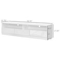 thumbnail image 3 of HOMCOM High Gloss TV Cabinet for TVs up to 75" with Lights Storage White, 3 of 10