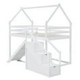 thumbnail image 6 of Euroco Wood Twin Bunk Bed with Slide and Staircase,Low Profile House Bed for Kids Teens Adults, 6 of 12