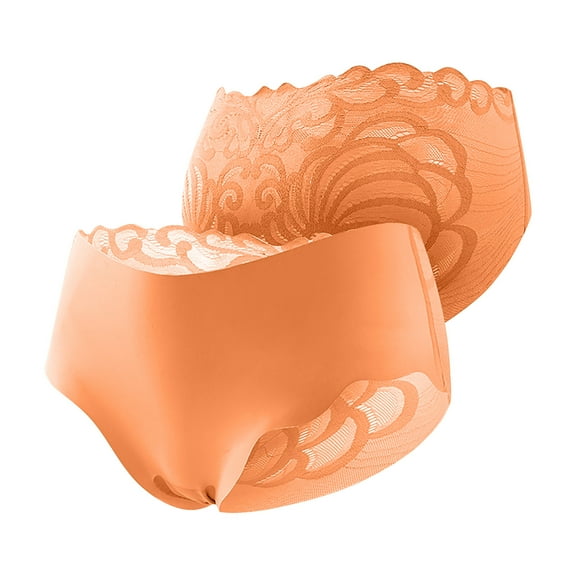 YWDJ Shaping Briefs for Women Breathable Lace Lightweight No Show Lace Abdomen Mid-rise Waist and Hip Lift Comfortable Body Breathable Underwear Briefs Orange M