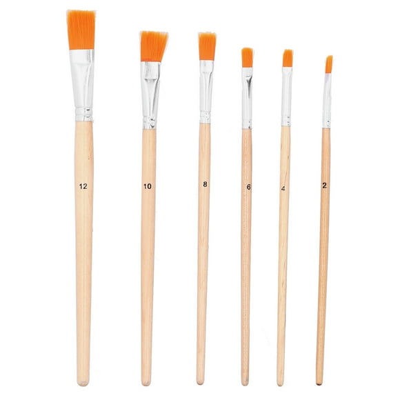 Wooden Handle Paint Brushes6Pcs Oil Painting Brushes Acrylic Paint Brushes Watercolor Paint Brushes Custom Engineered