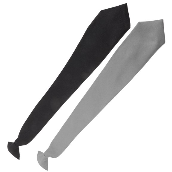 NICEXMAS 2Pcs Clip Ties for Men Black Light Grey Polyester Pre-tied for Funeral