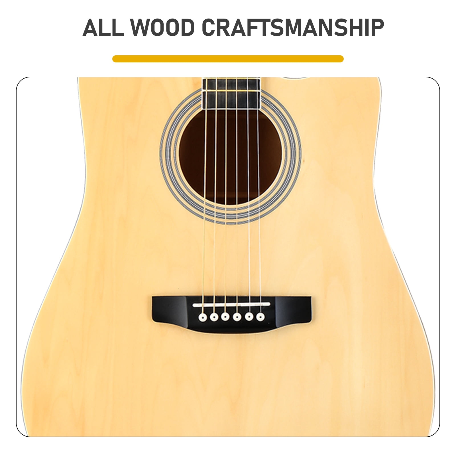 41-Inch Full-Size Dreadnought Cutaway Acoustic Guitar with Basswood Body, Steel Strings, and Starter Accessories for Beginners and Adults