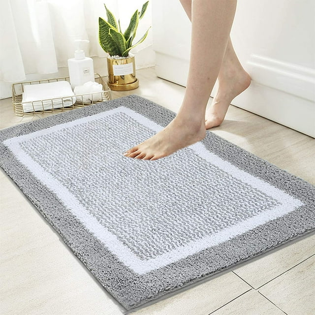 Microfiber Bath mats Absorbent Bathroom Shower Mats Washable Bathroom Rug Set Non Slip Carpet Mat for Bathroom Bedroom Kitchen Entrance