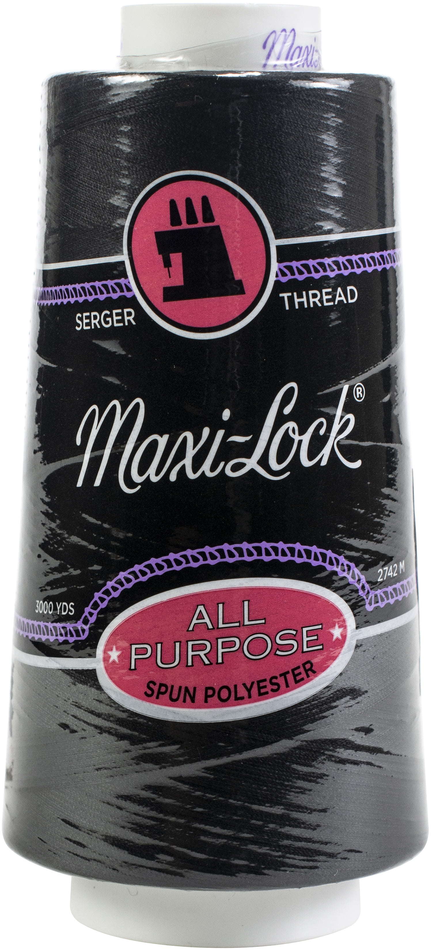 Maxi-Lock Cone Thread 3,000yd - Black, Multipack of 12