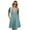 Teal, variant on Women's V Neck Puff Sleeve Dress with Pocket Contrast Detail 65% rayon 30% polyester 5% polyester Knee Length