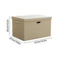 thumbnail image 3 of Yhmxh Collapsible Stackable Storage Bins with Lids, Large 16" 32 Quart Foldable Fabric Closet Storage Boxes with Lids, Heavy-duty Closet Shelf Clothes Organizer Linen Cube Baskets for Closet Office, 3 of 6