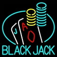thumbnail image 1 of Blackjack With Playing Card LED Neon Sign 24 x 24 - inches, Black Square Cut Acrylic Backing, with Dimmer - Bright and Premium built indoor LED Neon Sign for wall décor, arcarde, and storefront., 1 of 7