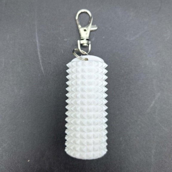 1PC WHITE 6.5CM 3D printed spiked chain fidget spinner, gift, massage, stress relief, portable.