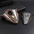 thumbnail image 2 of Luxury Cigar Cutter Double Blade Guillotine Stainless Steel with Wood Grain Cigar Accessories Gift for Smokers (Type B), 2 of 7