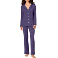 thumbnail image 4 of Womens Plus Size Pajama Sets Long Sleeve Button Up Pjs and Casual Wide Leg Pants Knit Solid Color Fall Sleepwear Set with Pocket Size S-5XL, 4 of 8