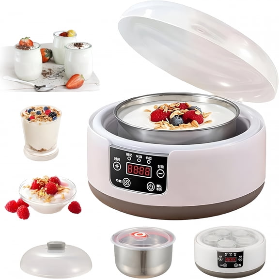 HIBIBUD Yogurt Maker 36 Hour,36 hour yogurt maker with temperature control and timer,1.2L Stainless Steel Automatic Yogurt Maker Machine with Time Control and LCD Display for Home Use
