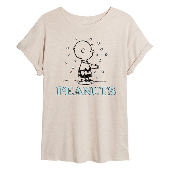 Peanuts - Charlie Snow - Juniors Ideal Flowy Muscle T-Shirt