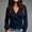Navy, variant on Long Sleeve Shirt for Women Wrap V Neck Ruched Ladies Blouse Shirt Casual Fall Basic Top XXL