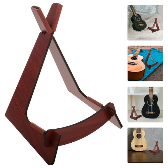 Homoyoyo Portable Brown Wood Ukulele Stand Detachable Stable Display Holder for Ukulele Guitar Accessories