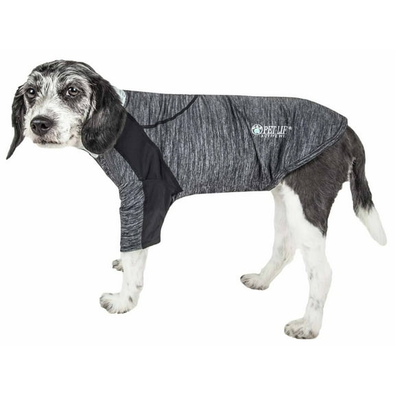 Pet Life ® Active 'Chewitt Wagassy' 4-Way-Stretch Yoga Fitness Long-Sleeve Dog T-Shirt