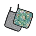 thumbnail image 2 of Caroline's Treasures CJ2015-QPTHD Letter Q Circle Circle Teal Initial Alphabet Pair of Pot Holders, 7.5HX7.5W,, 2 of 2