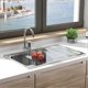 thumbnail image 2 of Air Activated Switch Button with Air Hose, Sink Top Stainless Steel Brushed Push, 2 of 5