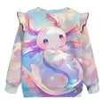 thumbnail image 6 of Yuyamidu Axolotl Toddler Girl Sweatshirt 1T 2T Cute Going Out Long Sleeve Ruffle Shoulder Crewneck Sweatshirts Pullover Tops Soft Lightweight Play Wear for School Outdoor, 6 of 8