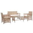thumbnail image 1 of vidaXL 4 Piece Garden Lounge Set with Cushions Poly Rattan Beige, 1 of 5