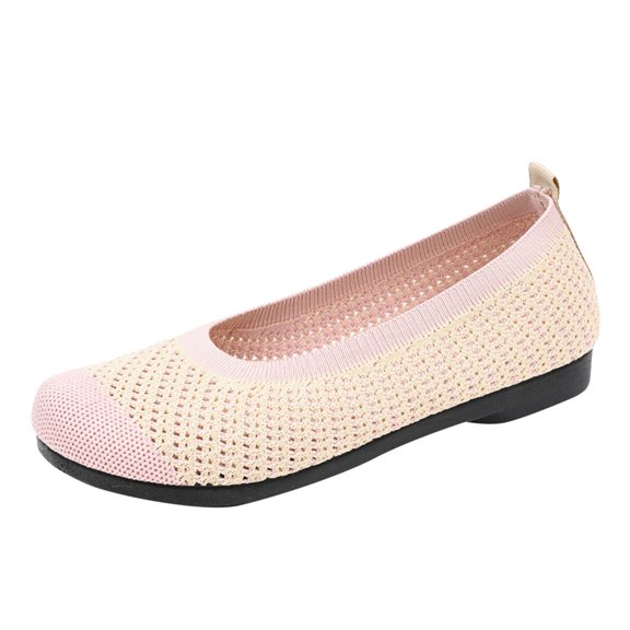 Sngxgn Women's Slip on Shoes Comfortable Flats Shoes Dress Shoes Work Casual Flats(Pink,40)