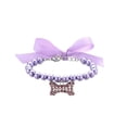 thumbnail image 3 of Pearl Pet Collar with Rhinestone Bone Pendant, Adjustable Puppy Jewelry Necklace with Ribbon Bow for Small Dogs and Cats, 3 of 6