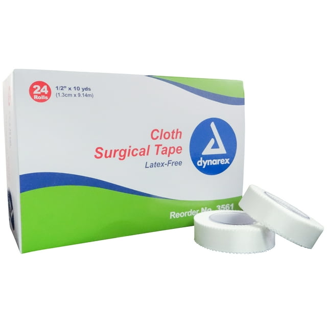 Adhesive Tape Latex Free, Dynarex, Cloth Surgical Tapes, 1/2" x 10