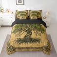 thumbnail image 2 of jejeloiu Boho Exotic Style 7pcs Bedding Comforter Set,Rustic Plant Tree Queen Bedding Sets For Adults Reversible, 2 of 8