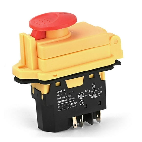 Yh02-a Electromagnetic Switch 250v 16a 5pin Start Push Button For Machine Tool Equipment Waterproof