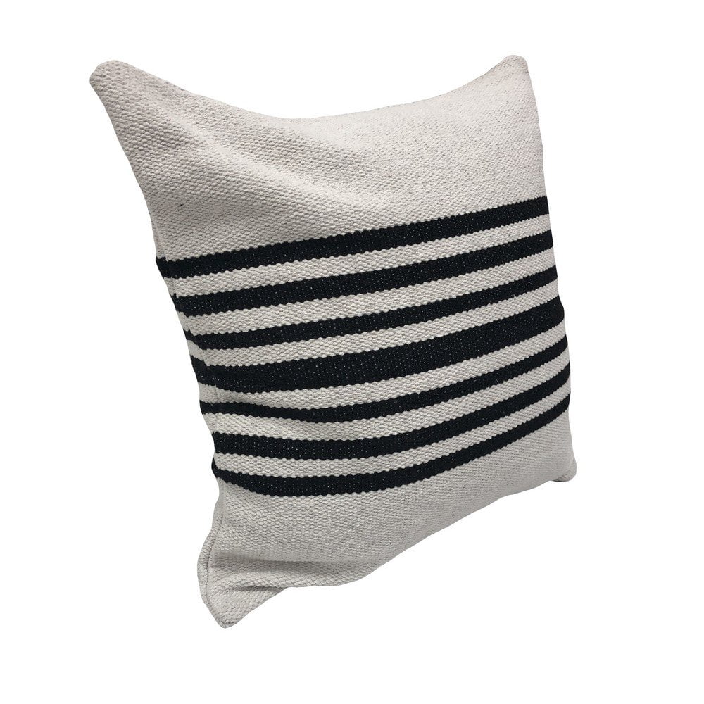 LR Home Elevate Cotton Pillow Set of 2 in White/Black, 22" x 22"
