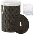 thumbnail image 3 of Large Laundry Hamper Laundry Basket Round Gal L) Handwoven Wicker Laundry Baskets Rattan Laundry Basket with Laundry Bag Handles Mesh Bags for Living Room Bedroom, 3 of 6