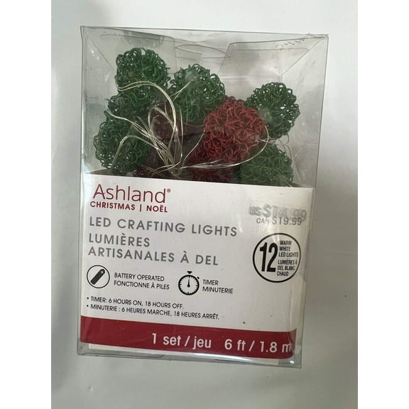 Ashland 6ft Red  Green LED Christmas Lights with Timer