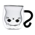 thumbnail image 4 of Taza de café de doble pared con diseño de animal, novedosa y bonita, para hombres, mujeres y oficina. Mango de gato negro, 4 of 8