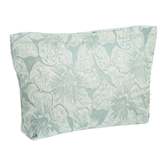 Unique Bargains Flower Pattern Cosmetic Bag Zipper Floral Makeup Bag Travel Make Up Bag Aesthetic Makeup Bag Green