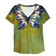 thumbnail image 4 of Blusa de manga corta estampada con cuello en V para mujer a la moda, camisetas de verano Pompotops  hkajfhjk461715, 4 of 4