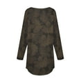 thumbnail image 6 of Jewelreauty Womens Round Neck Long Sleeve Shirts Casual Print Pullover Loose Tops Plus Size Tunic T-Shirts (3XL, Brown), 6 of 6