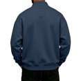 thumbnail image 4 of Fleece Quarter Zip Sweatshirt for Men Long Sleeve Stand Collar Solid Pullover Trendy Fall Winter Casual Warm Comfy Top with Pocket Navy S, 4 of 4