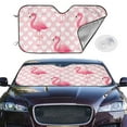 thumbnail image 2 of Fotbe Cute Flamingo with Heart Car Windshield Sunshade | Sun Visor Protector Front Window Shade, Keeps Out UV Rays, Keeps Your Vehicle Cool-Small, 2 of 7