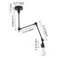 thumbnail image 2 of FSLiving RV Angle Adjustable Swing Arm Wall Light with 3-Way Socket 12V Retro Black Decorative Light Ceiling Light Hallway Light Fixtures Ceiling Mount,E26 Semi Flush Mount for RV Camper - 1 Light, 2 of 7
