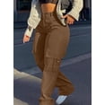thumbnail image 4 of Plus Size Women Straight Solid Color Loose Cargo Pants, 4 of 4